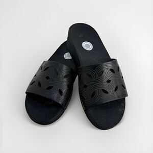 Fitflop Slides black womens Sz 9 Microwobble Orthopedic Fitness Comfort